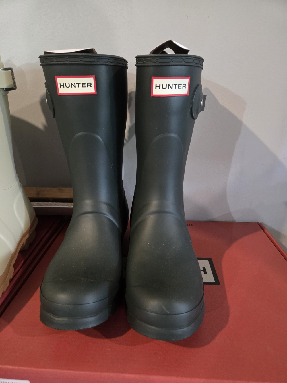 Hunter Dark Green Matte Short Rain Boots